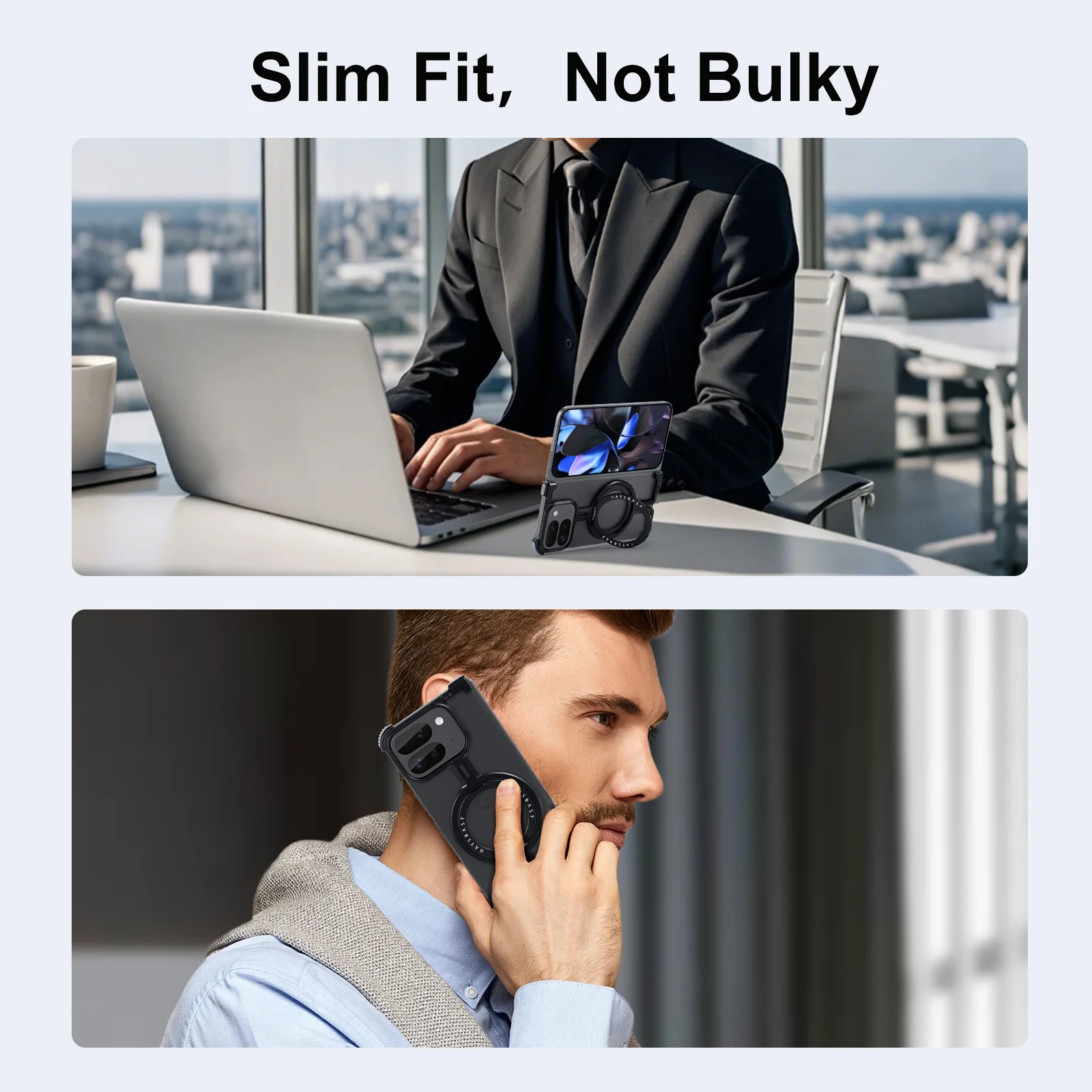 Eary for Google Pixel 9 Pro XL Fold Metal Phone Case With 360° Rotatable Magnetic Kickstand Frameless Bumper Shockproof Covers