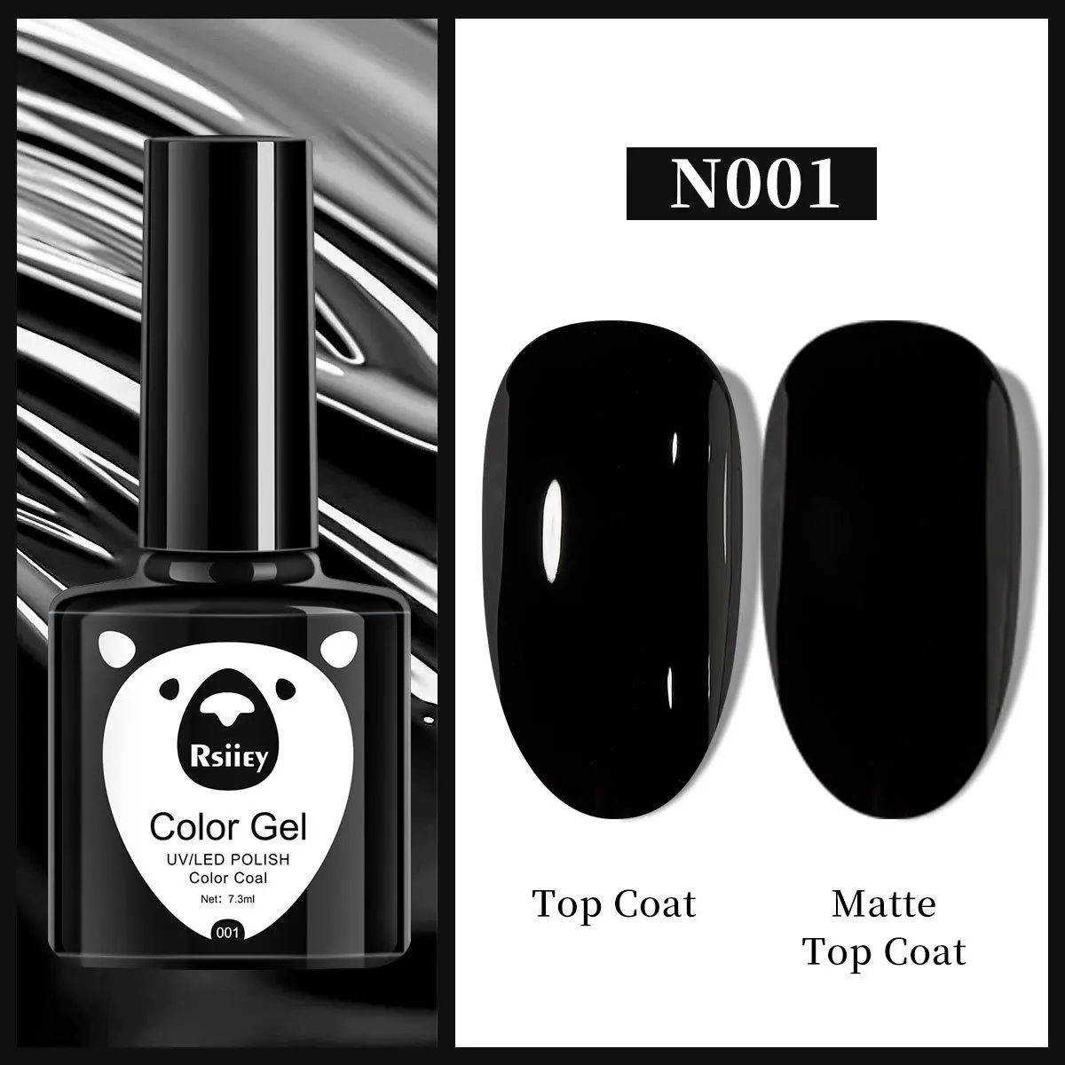 7.3ml Professional Black White Nail Gel Polish Super-Smoth Black&White Gel Nail Polish Semi-Permanent White Black Nail UV Gel 2