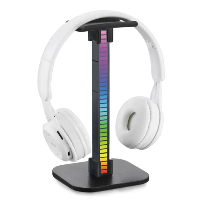 KANTUTOE RGB Headset Stand Desk Accessories, Headphone Holder with 1 Type-C  Port and 1 USB Port, Headphone Stand with 10 Light Modes and Non-Slip