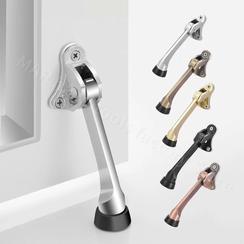 

Zinc Alloy Door Stopper Horseshoe Type Bathroom House Door Movable Wall Mount Wind-Proof Door Holder Anti-theft Door Stopper
