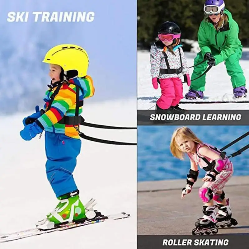 Child Ski Harness Toddler Ski Harness Adjustable Multi-Purpose Shock Absorbing Snowboard Straps Speed Control Snowboard