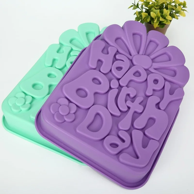 

1PC Birthday Cake Mold Silicone Bread Bakeware Chocolate Pudding Mold DIY Pastry Baking Tool Kitchen Accessories Random Color