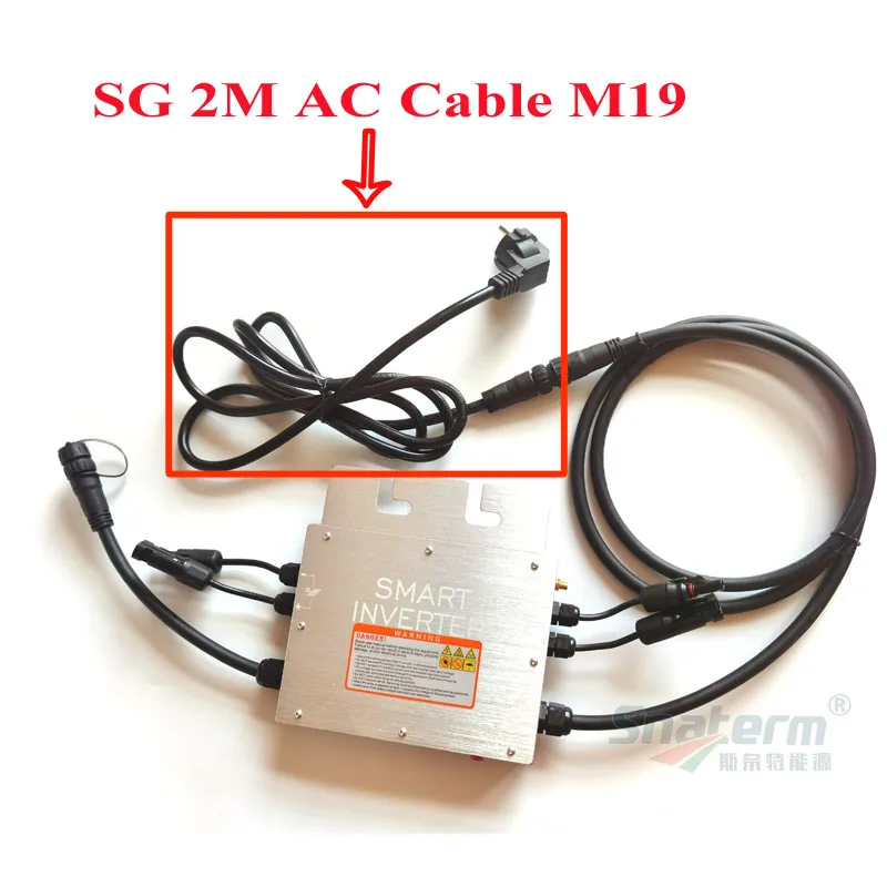 Ac power cable 2M 3*1.5mm M19 AC Power Cable with EU Socket Type Copper Extension Wire for SG Series 250W-700W Micro Grid Tie Inverter