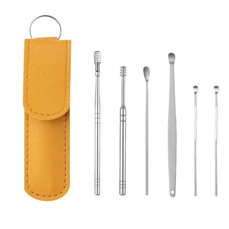 7 Pcs/set 청소 Earpick 귀 청소기 Earpick 왁스 제거 도구 케어 귀 클렌저 스푼 귀지 리무버 큐렛 귀