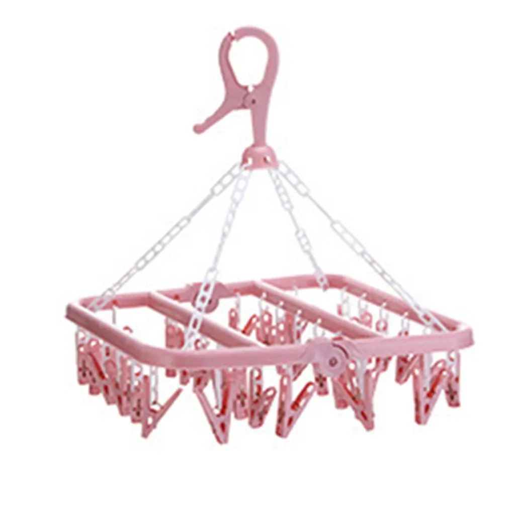 Folding clothes hanger plastic windproof clothes hanger clothes clip