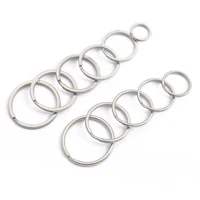 10pcs/lot 15 20 25 28 30 32 35mm Stainless Steel Flat Round Line Split Rings Blank Circle Keyring DIY Craft Keychain Accessories 2