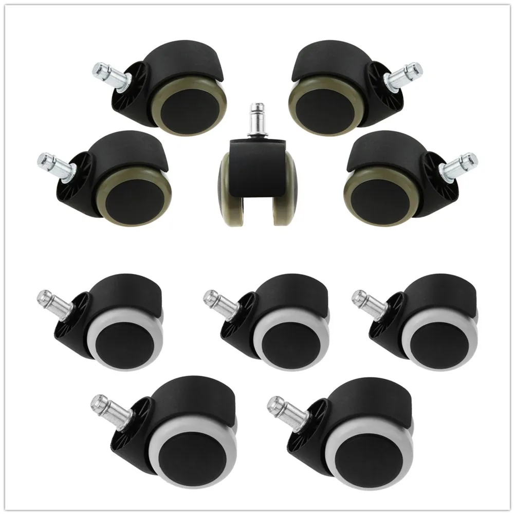 튼튼한 2 인치 50mm 범용 푸시인 설치 사무실 의자 캐스터 바퀴 교체, 나무 바닥 카펫용, 5 개입  Best5