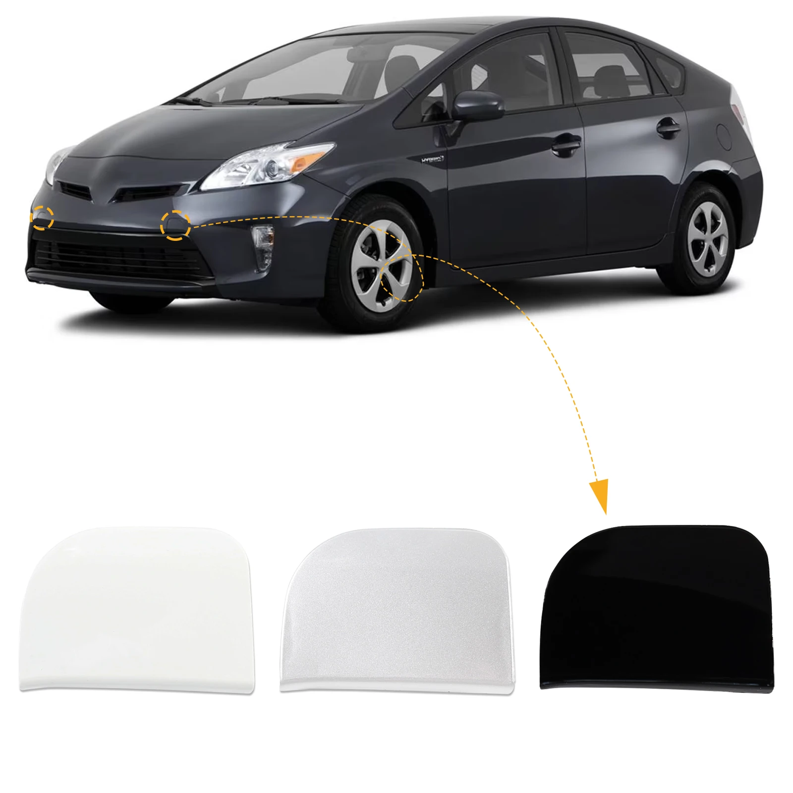 Front Bumper Tow Hook Cap Towing Eye Cover For Toyota Prius XW30 2012 2013 2014 2015 52128-47907 52128-47908 Car Accessories