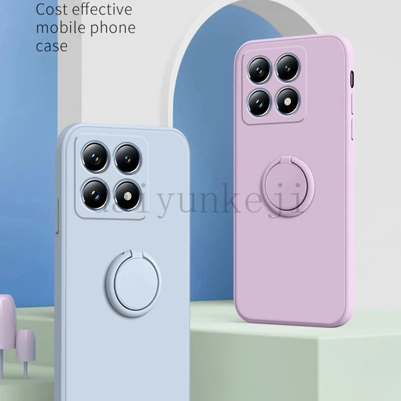 Silicone Soft Phone Case with Holder and Screen Protector Hydrogel Film