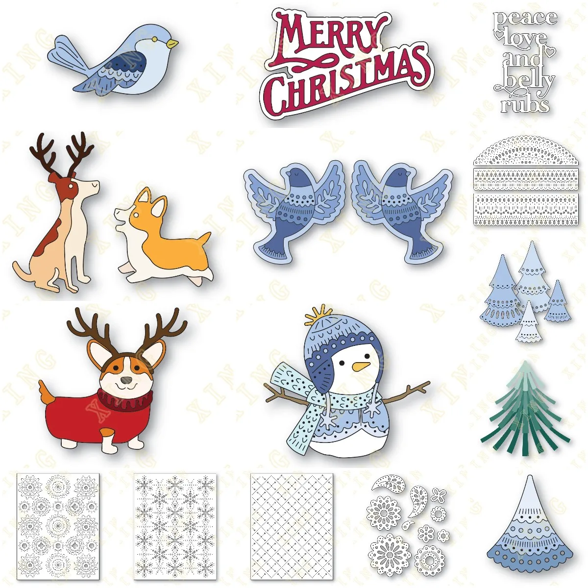 

Merry Christmas Nordic Deer 2023 New Metal Cutting Dies Scrapbook Diary Decoration Stencil Embossing Template DIY Greeting Card