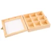 Wooden Tea Bag Jewelry Organizer Chest Storage Box 9 Compartments Tea Box Organizer Wood Sugar Packet Container 2