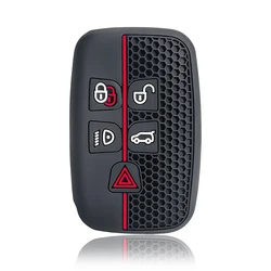 Premium Car Remote Key Case Cover Shell for Land Rover & Jaguar Models (Red Line)