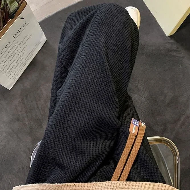 Korean high end wide leg pants for winter loose men's and women's high waist drape personalized casual straight pants y2k pants