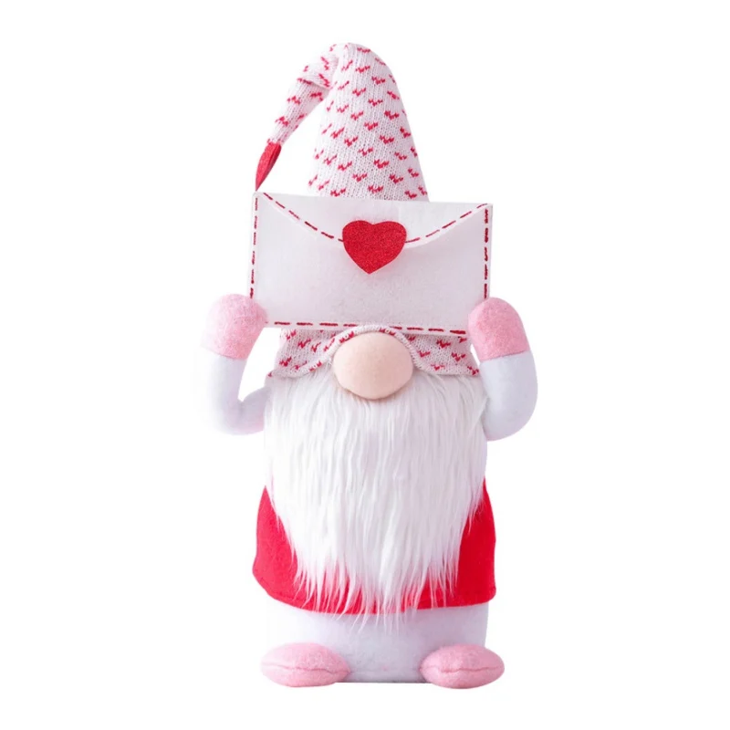 Valentines Day Faceless Gnome Plush Doll Envelope Love Heart Elf Doll Home Desktop Ornaments Wedding Party Figurines Decoration 4