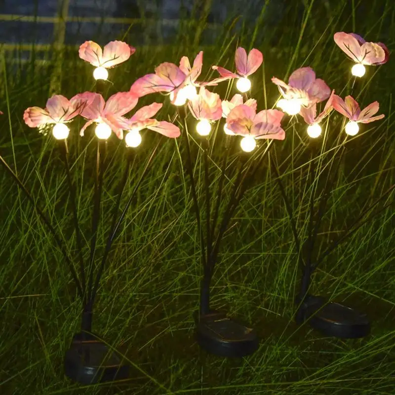 Butterfly Solar Lights Outdoor Butterfly Lamp Firefly LED Lights 2 Pieces Lawn Light Solar Power Landscape Light Outdoor 7 Light 4