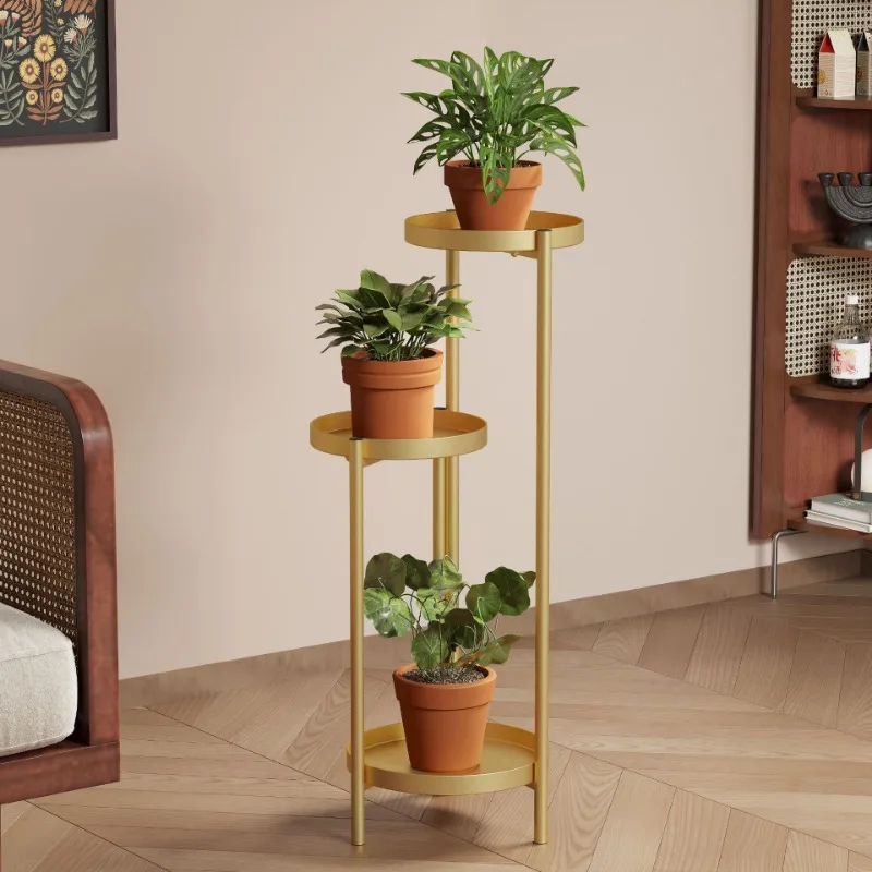 Nordic Foldable Iron Flower Rack Light Luxury Simple Plant Rack Multi Layer Floor Standing Green Rose Flower in Living Room