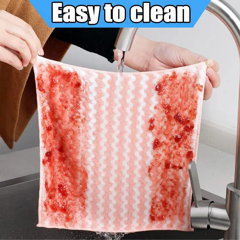 10/5PCS Kitchen Anti-Grease Wiping Rags Microfiber Wipe Household Cleaning Products Multifunctional Cleaning Tools Gadgets 2023