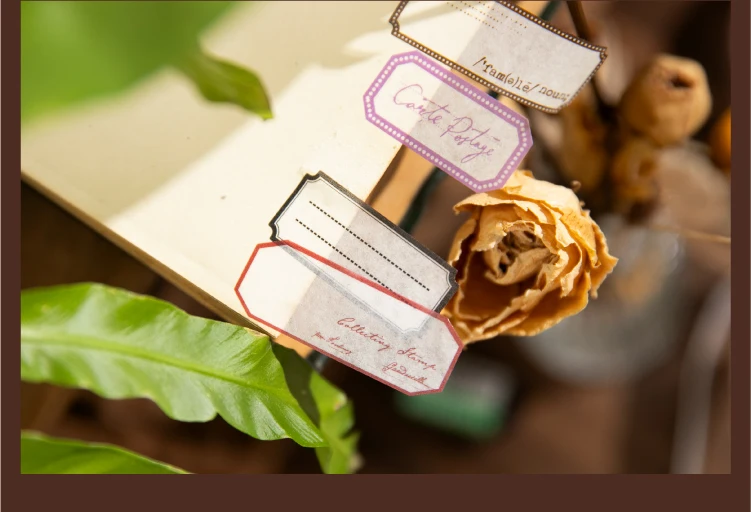 25mm x 2m Retro Simple Label Washi Sticker Tape Roll, Aesthetic Decorative Masking Tape... - SKU WSTR2006 - UGI Packaging