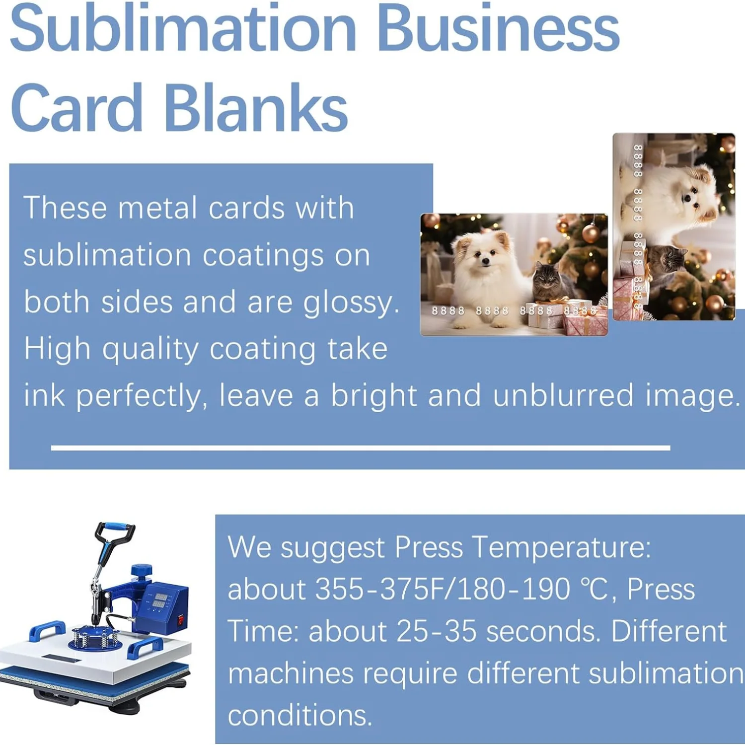 Double-Sided Aluminum Sublimation Business Card Blanks-Heat Press Transfer 50pcs/100pcs White Desk Accessories 3.4 x 2.1Inches business cards