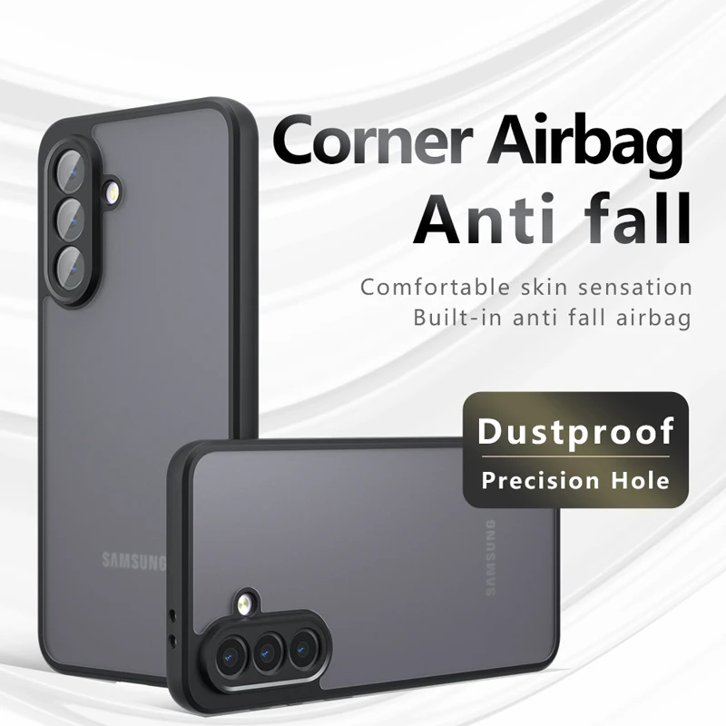 Shockproof Frosted Matte Case with Anti-Fingerprint Transparent Cover