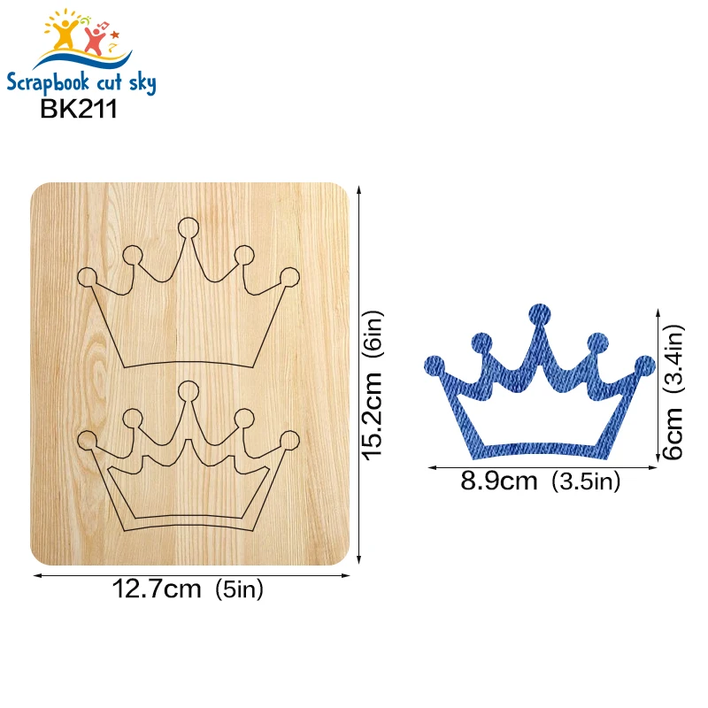 

Crown wooden cutter die is used for scrapbooks of most die cutting machines.