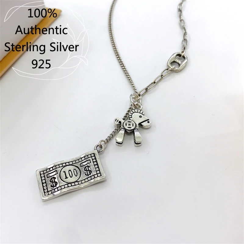 

Horse Coin Necklace Chain Sterling Silver Prata 925 Jewelry Colar Feminino Collar Collares Para Hombre Original For Women 목걸이
