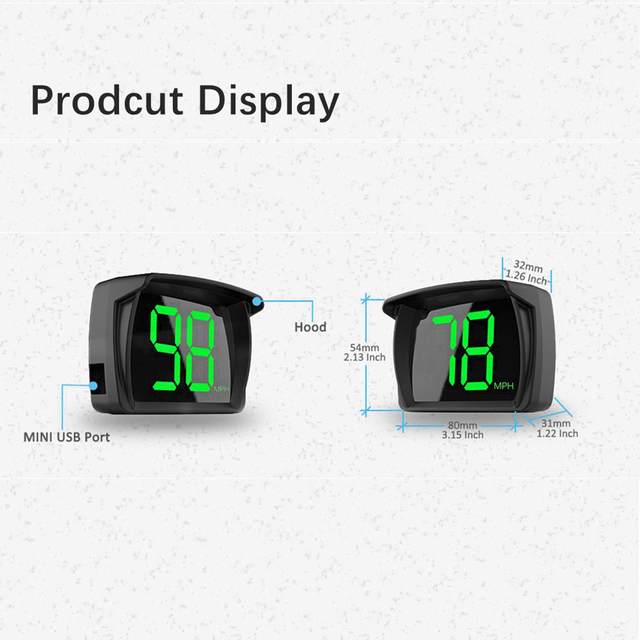 Generic HUD Head up Display Speedometer MPH Universal Plug and Play Auto Accessory for SUV Car Bus Vehicle Electric Scooter