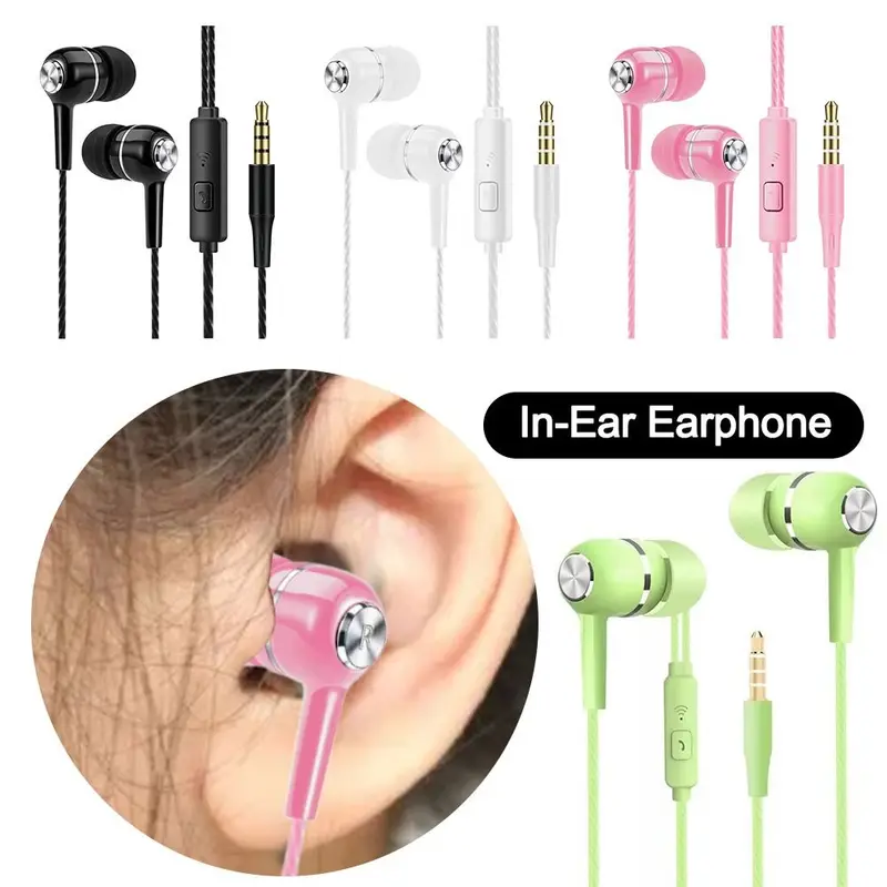 Stereo In-Ear Earphone Bass With Microphone HiFi Headphone