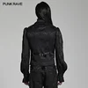 PUNK RAVE Men's Gothic Gorgeous Lace Decoration Asymmetric Lapel Waistcoat Unique Pointed Outline Elements Party Long Sleeve Top 3