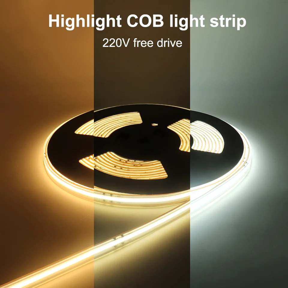 COB LED Tira Tira 230V IP67 Banda Manguera De Luz Barra Cadena