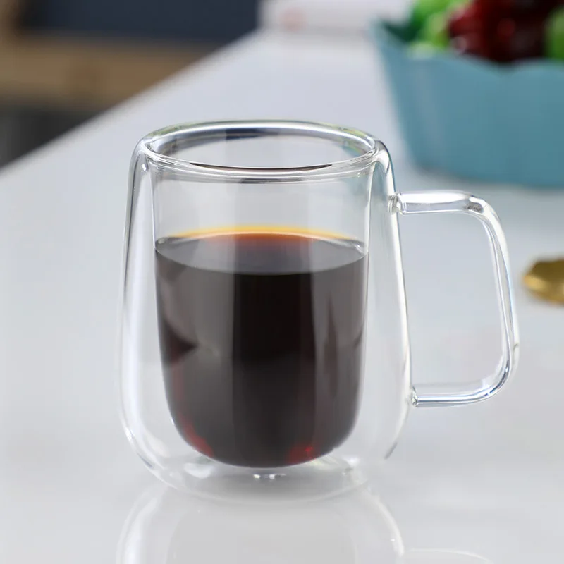 Double Wall High Borosilicate Glass Mug Heat Resistant Handle Coffee Milk  Juice Water Cup Bar Drinkware Coffeeware Lover Gift - AliExpress