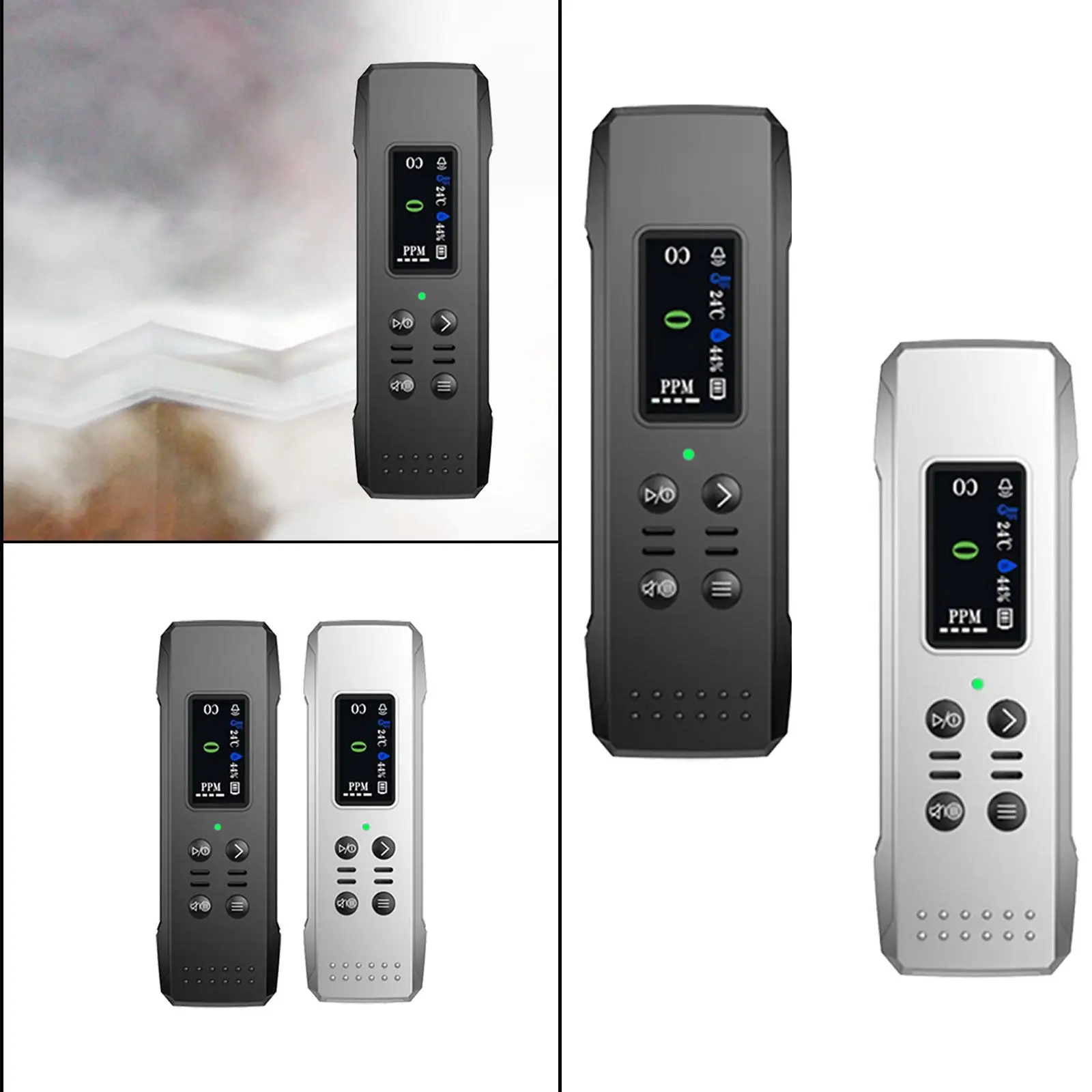Carbon Monoxide Detector Rechargeable Compact Mini for Home Basement Camping