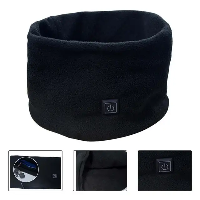 Usb Heating Scarf Neck Unisex Solid 3 Speed Fleece Bib Scarf Winter Snood Scarves Outdoor Keep Warm Scarf Ring New Fashion 5