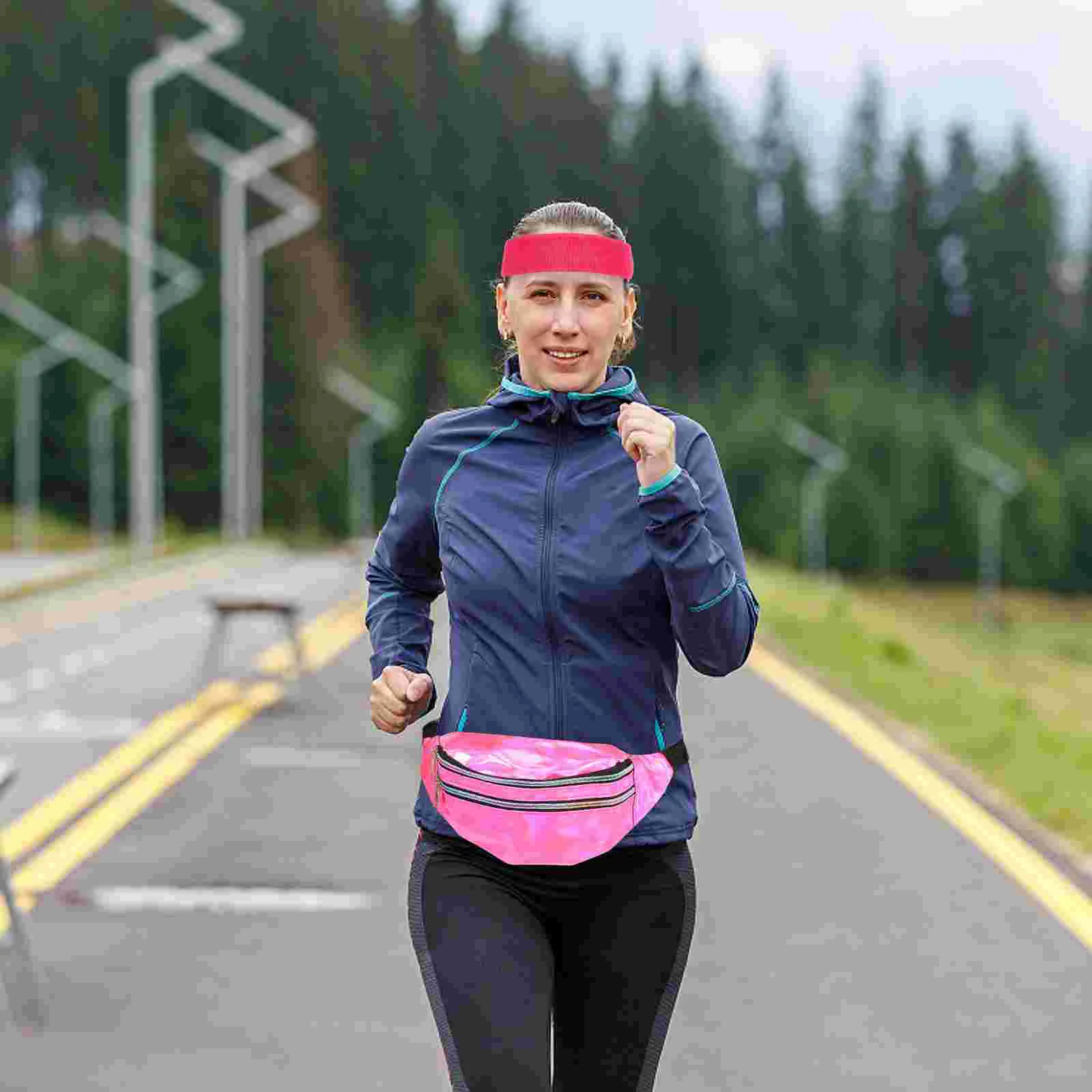 Retro 80S Women Sports Accessories Set Fashion Clutch Neon Fanny Pack Headband Leg Warmers Wristbands Special Use Headwear