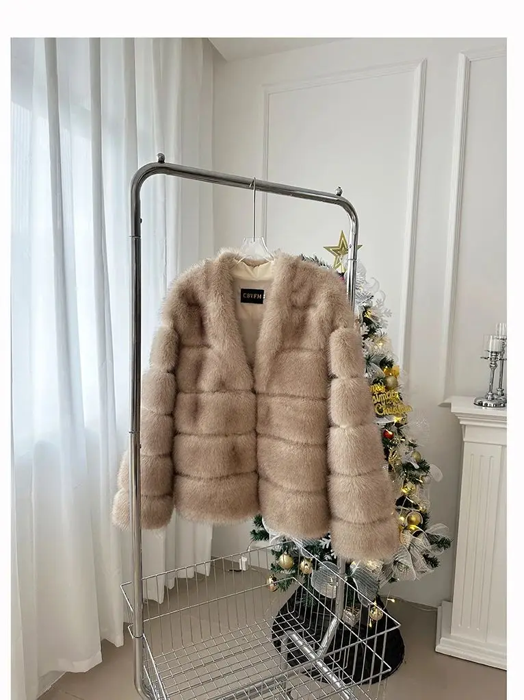 Fluffy Faux Fur Coat for Women Warm Winter Clothes Female Overcoat Plush Jacket Short Faux Fur Jacket Outerwear2023