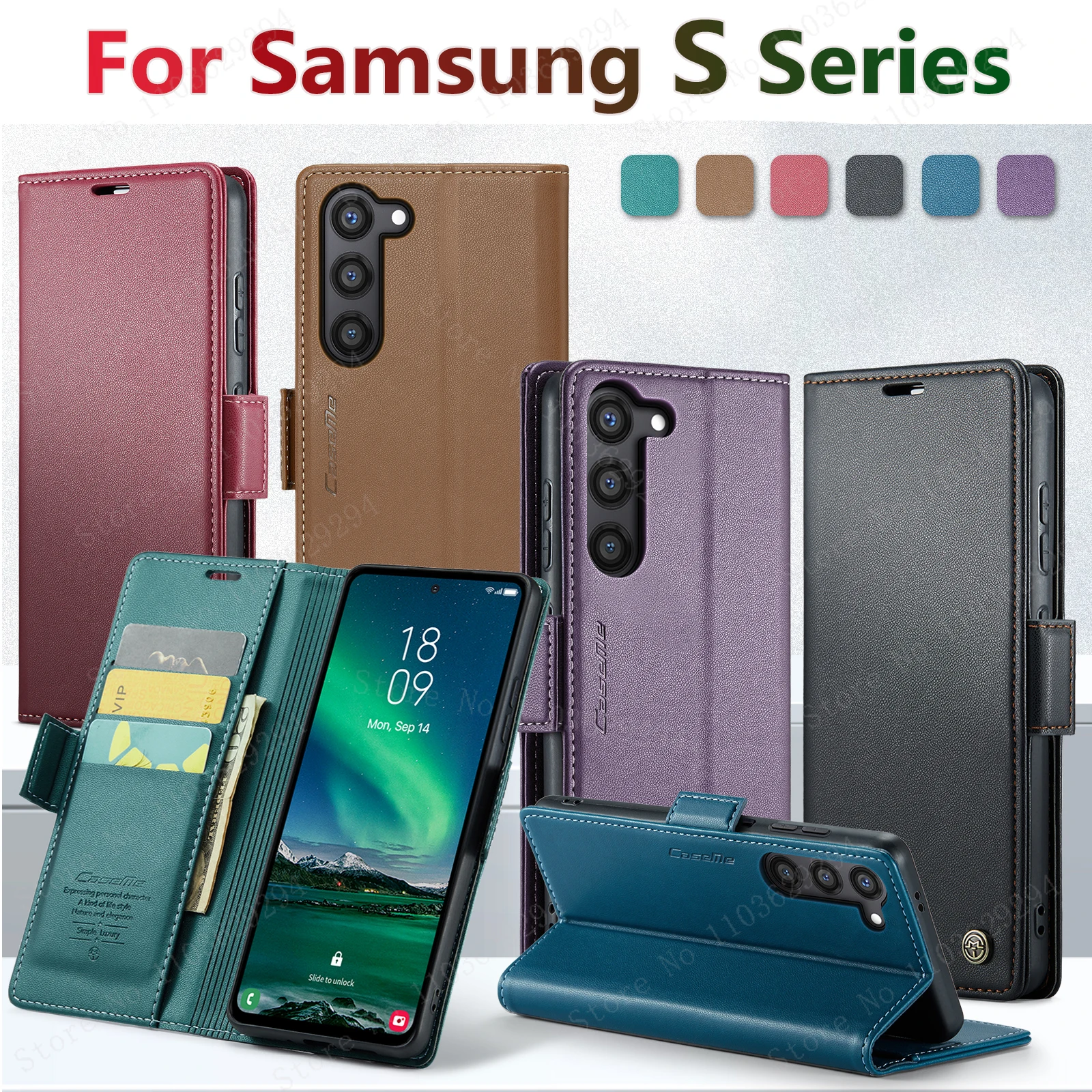 Carteira de Couro de Negócios Flip Cover Case para Samsung Galaxy S24 Ultra S23 S20 S21 Note10 20 Herder Luxo - Image 2