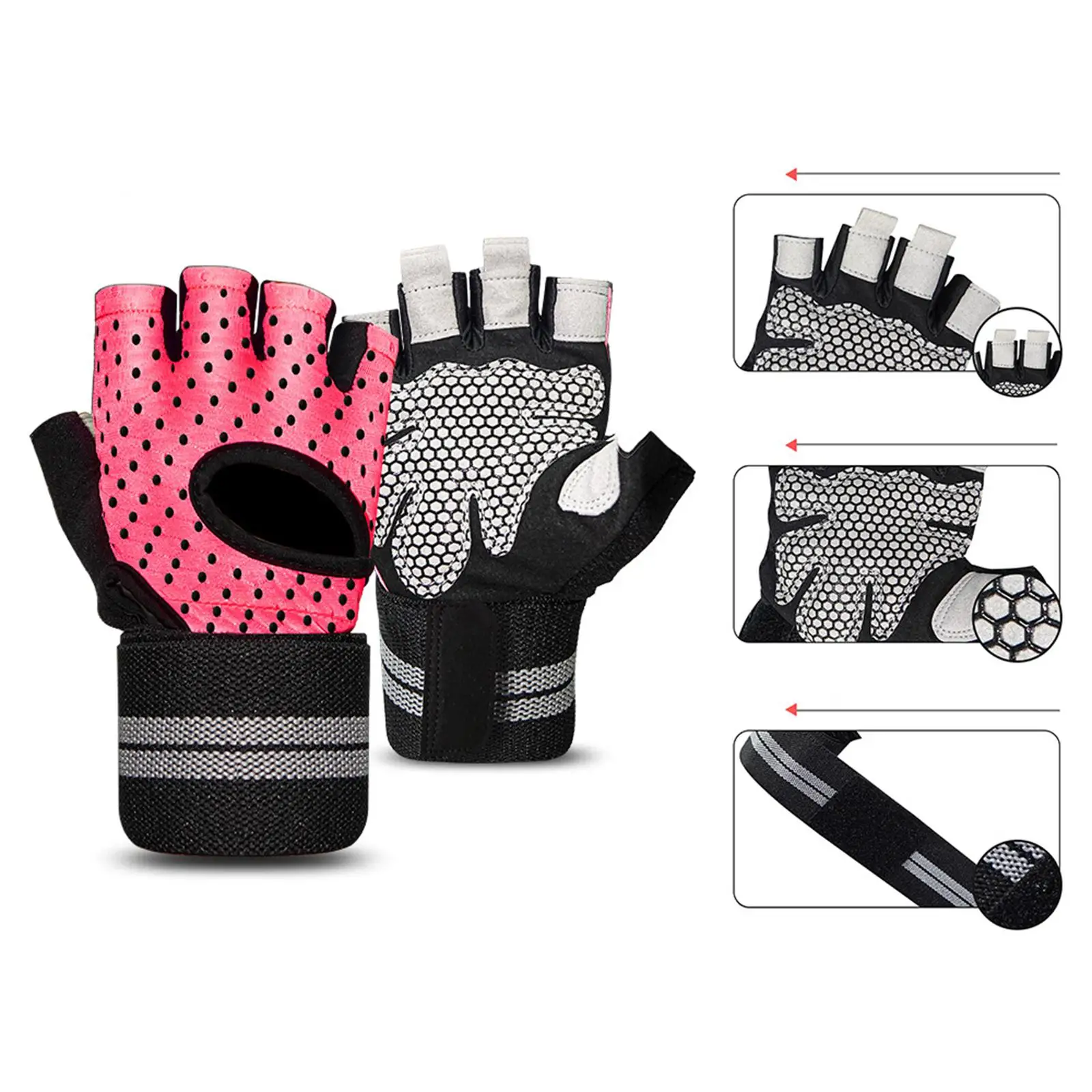 Half Finger Gloves Mountain Bike Gloves Summer Weight Lifting Workout Gloves