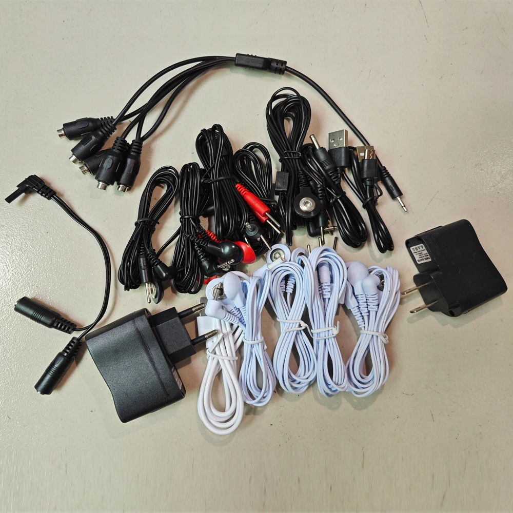 Electrode Lead Electric Shock Wires Conversion Line Cable Connector for Penis Anal Electrical stimulate Therapy Massager Sex Toy
