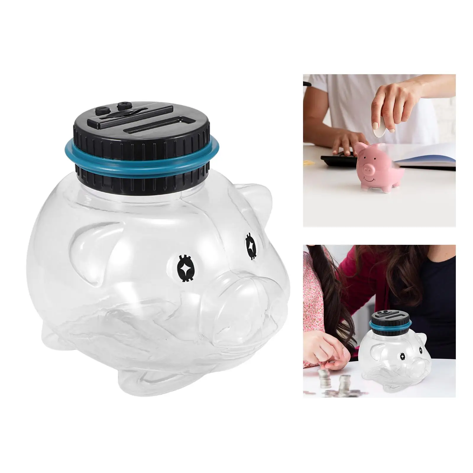 

Цифровой счетчик монет, прозрачная легкая банка для счета денег, ЖК-счетчик, большая емкость, коробка для экономии денег л, емкость