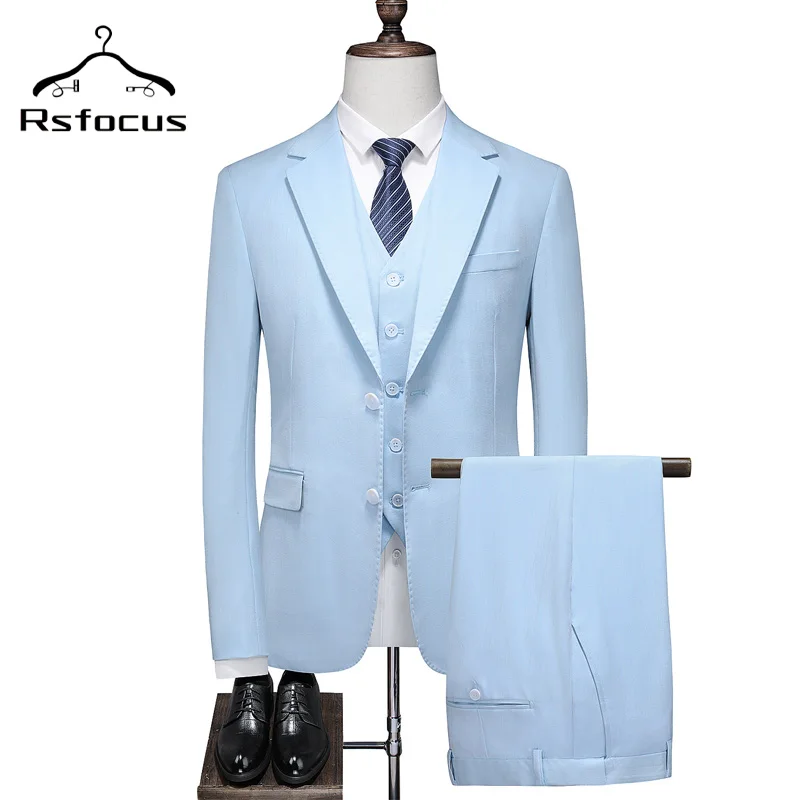 Rsfocus Sky Blue Mens Suit 5XL Slim Fit 