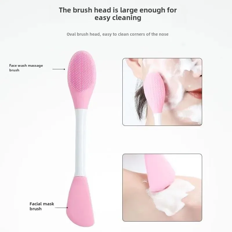 New Double-Headed Silicone Facial Mask Cleaning Brush Exfoliating Wash Brush For Face And Body Cleansing And Exfoliation