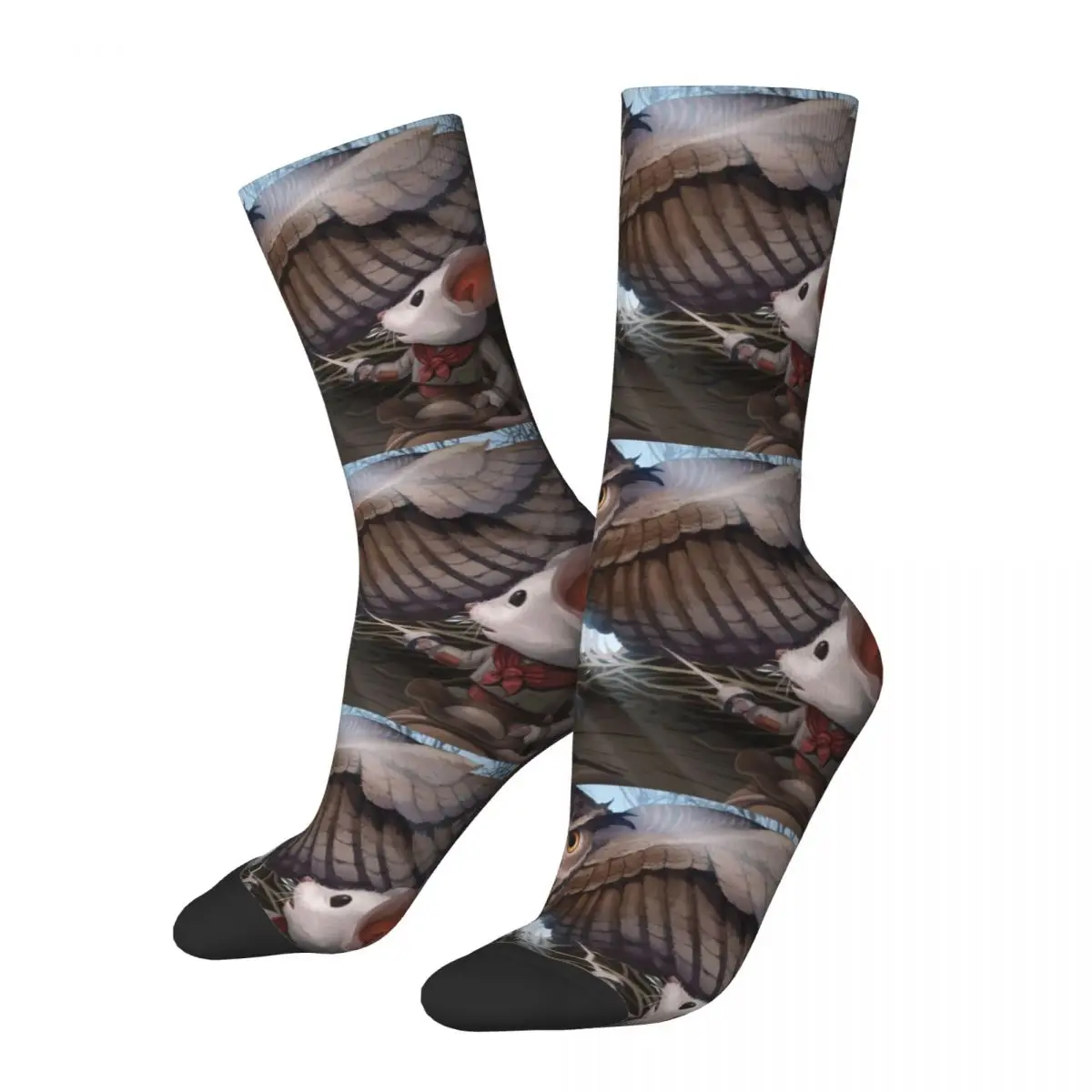 

Hip Hop Retro Mouse And Owl Crazy Men's compression Socks Unisex Mice Harajuku Seamless Printed Funny Novelty Happy Crew Sock