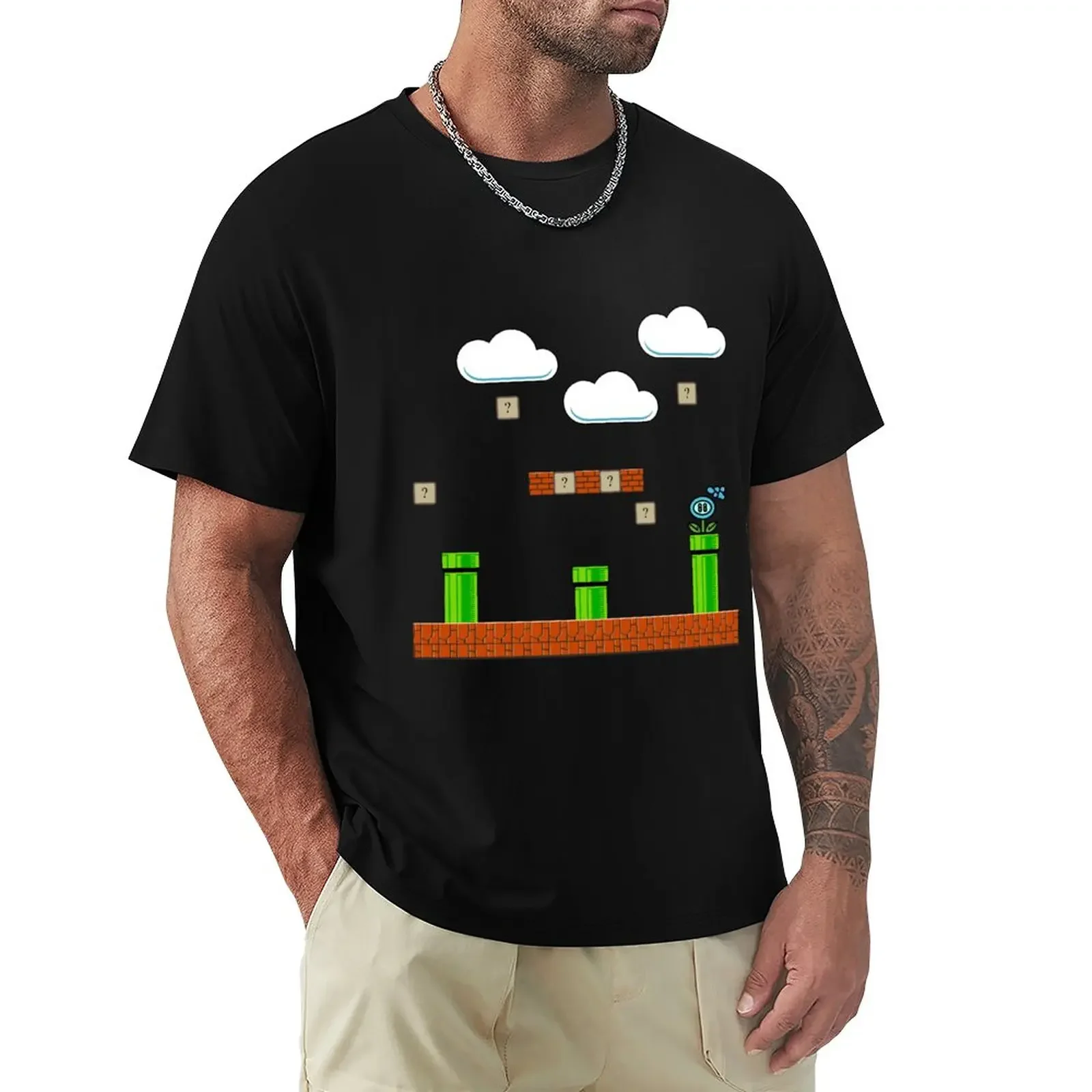 

ground blocks and green tubes T-Shirt funnys Aesthetic clothing t shirts for men