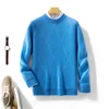 Men 100% Pure Cashmere Wool Soft Sweater O-neck Diamond Jacquard Pullover Autumn Winter Casual Thick Basis Jumper Large Size Top 1