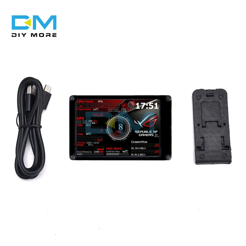 

3.5 Inch IPS LCD Monitor Display AIDA64 USB2LCD USB Secondary Screen 320*480 Resolution Compatible with Linux