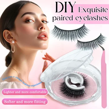 1Pair Reusable Self-Adhesive False Eyelashes Full Strip Eyelash Glue-Free 3 Seconds To Wear Lashes Extension Beauty Supplies 1