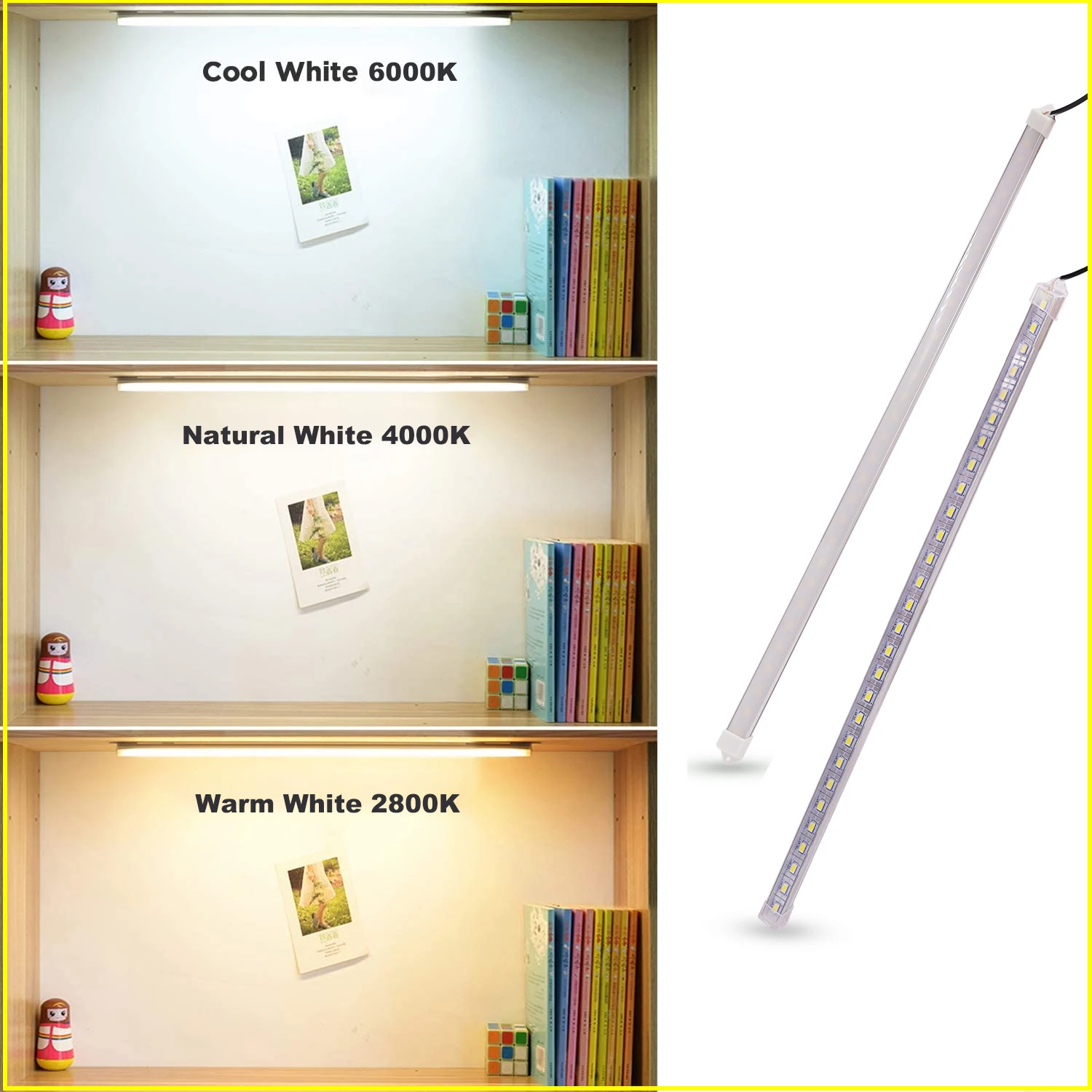 USB LED Bar Lights LED Light LED Cabinet Light LED Light Bar 5V 5630 LED Rigid Strip Light with Switch Under Cabinet Wardrobe Kitchen Room Lighting Lamp 10/20/35/40/50cm