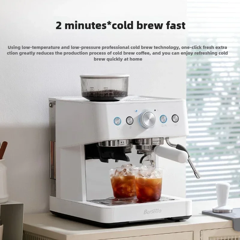 Barsetto 01C Cold Brew Coffee Machine 58MM Brewing head Household small Italian grinding bean milk foam machine 220V 2