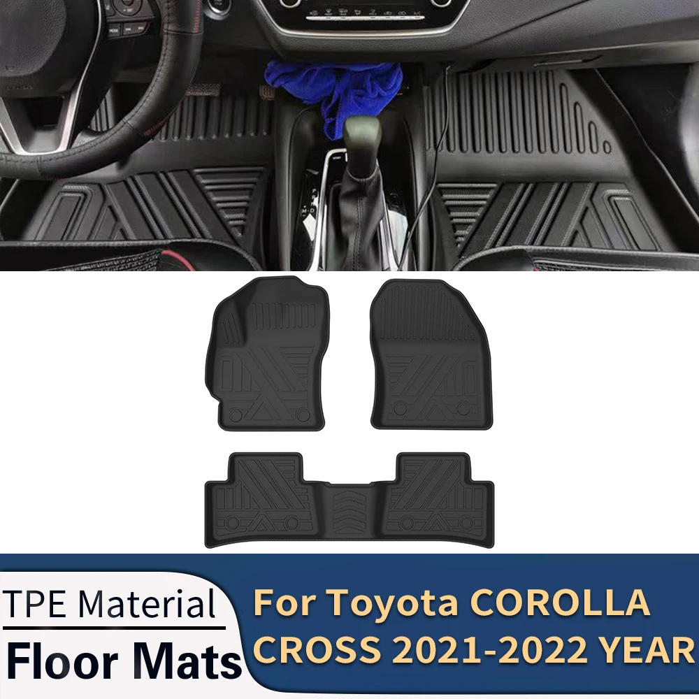 For Toyota Corolla Cross 20212022 Auto Car Floor Mats Allweather Tpe