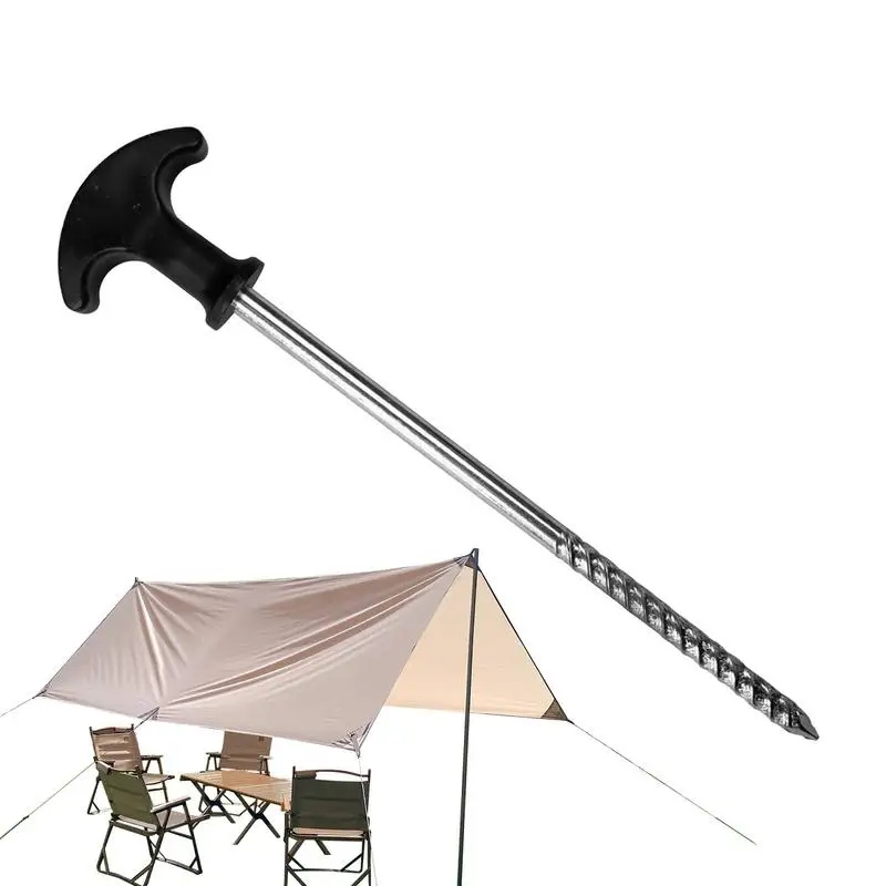 Heavy Duty Tent Stakes Carbon Steel Outdoor Ground Stakes Pegs Portable T-Shaped Camping Tent Stake Pegs Camping Peg